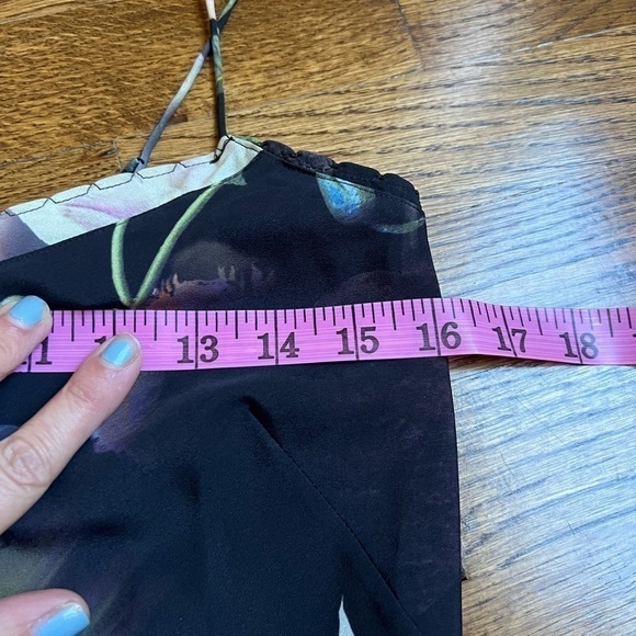 TED BAKER Cynaria black floral silk-like camisole size small - Picture 4 of 9